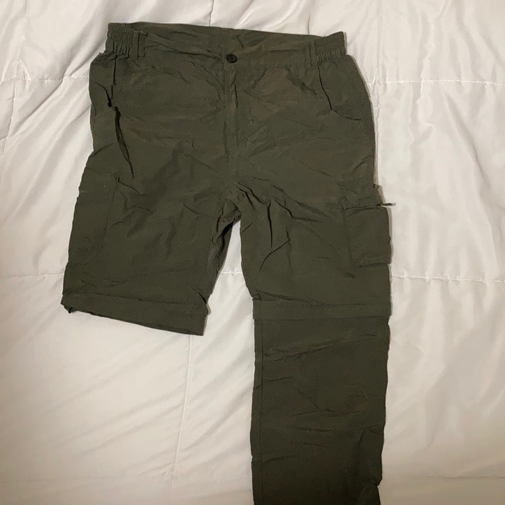 Green convertible hiking pants